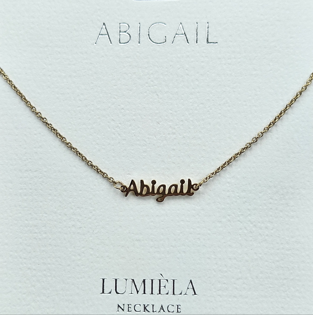 Abigail Script Name Chain Goldtone Necklace